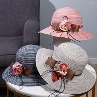 Chapéus largos da borda Moda Fashion dobrável Panama Hat Hat Beach Sun Salt for Women