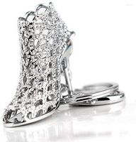Anahtarlık 1 adet Creative Hollow Out kristal yüksek topuk ayakkabıları anahtarlık arıtma bayan araba anahtarlık çanta kolye aksesuarları hediye