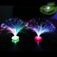 Tischlampen farbenfrohe Lampenst￤nder LED Home Decor Glasfaser -Optik -Nachtlicht