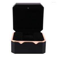 Watch Boxes Box With Octagonal Gold Edge Light Paint Storage