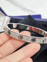 AUROUS GOLD BANGLE DESIGNER SIZE 16-18 WIDE CNC Diamond Bracelet 3 Colors اختياري مع Box 2022
