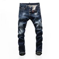 Jeans masculinos Stree Dsquare Fashion Street 2022 Pessoas estilo motociclista calças de cowboy rasgado lazer flender tinta jet dmen's