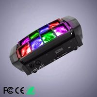 Moving Head Lights Mini Spider 8x3W RGBW LED شعاع لـ Crazy DJ Disco Stage Light Club Equipment