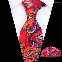 Bow Ties Men Jacquard Paisley Flower Neck Vintage Groom Business Party Necktie Floral Pocket Squar