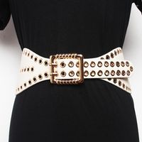 Cinturones estilo punk de moda ancho de cintura de put orientación de cintura para mujeres decoración de ropa camisa de vestir de cuero por alto