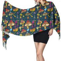 Lenços lenços noisydesigns lenço de caxemira para mulheres cogumelos padrão colorido de inverno quente xale feminino cobertor feminino