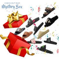 Mystery Box Mens Womens Slipper Designer Slide Fell Wollschuhe Überraschung Geschenkpack Glück 100% hochwertiger Schaumläufer Sticker Ledersandalen