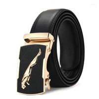 أحزمة بيكونج العلامة التجارية للرجال جلود حزام أصلي أزياء أسود سبيكة فاخرة تلقائية مشبك الشباب
