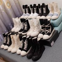 مصمم أحذية Glunge Rick Boot Men Women Sneakers High Top Owen Booties Black Lace Up Shoe Gothic Canvas Shoes