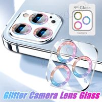 Protetor de tela da lente da câmera de diamante glitter, tudo em uma cobertura completa protetores de vidro temperado claros para iPhone 14 pro max 14Plus 14Pro 13 13Pro 12Pro 12 13Promax