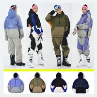 Kayaklara Uygun Erkekler ve Kadın Su Geçirmez Dağ Snowboard Ceket Kış Rüzgar Dışı Sıcak Kayak Giysileri Çok Cepleri L221008