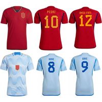 2022 Jerseys de futebol da Espanha Mens Espana Pedri Morata Ferran Koke Gavi Uniforme Kit Kit Llorente Ansu Fati Azpilicueta OLMO Camisas de futebol
