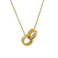 Designer colar de luxo decote de diamante para mulher Ação de Graças Festa de Faça Moda dos Pingentes Charms Double Ring Jewelry Wedding Man Love Colar
