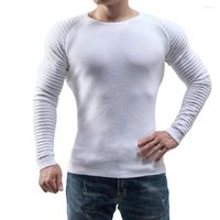 Erkek Sweaters Kore Moda Erkekler Piled Örgü Krop Mürettebatı Boyun Uzun Kollu Slim Fit Stripe Aptique Sweater İlkbahar/Sonbahar 2022