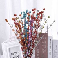 1Pcs Artificial White Berries Stems Christmas Berry Branches for Flowers  Arrangements&Home DIY Crafts Fake Snow Tree Decorations