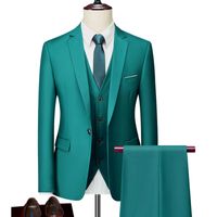 Erkek Suit Blazers ceketleri yelek pantolonları lüks iş erkekler ince elbise damat gelinlik