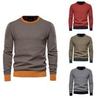 Erkek Sweaters Renk Maç Örtü En İyi Erkekler Alt Sonbahar ve Kış Yuvarlak Boyun Erkek Kazak Avrupa Boyut Kişilik Külkü