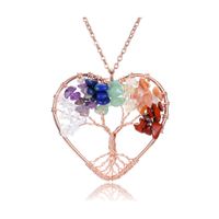 Colliers pendants Jovivi Crystals de gu￩rison naturels Quartz arbre de vie Collier 7 Chakras Gemras M￨res / P￨res Day Family Gifts D Amende