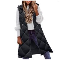 Kadın Yelek Sonbahar Kış Pamuk Yelek Kadın Bayanlar Günlük Yelek Kadın Kolsuz Uzun Ceket İnce Fit Sıcak Puffer Ceket #T2G