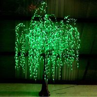 Willow Tree Light LED 960pcs LED Bulbs 1,8 m/6 piedi di colore verde pioggia a prova di pioggia per le vacanze di natale per la casa giardino deco