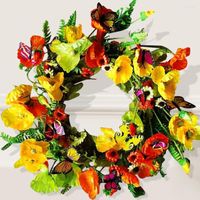 Dekoratif çiçekler 45cm Noel yapay çiçek çelenkler dekorasyon rattan çelenkleri kapı asılı çiftlik evi dekor 2022 ev yılı için