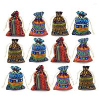 Wrap regalo 12pc in stile egiziano gioiello stampare borseggiatore bottine di cotone a busta caramella