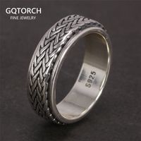 Wedding Rings 925 Sterling Silver Rotatable For Men And Wome...