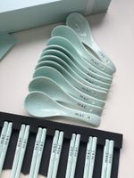 Дизайнерская роскошная синяя кость в Китае Керамическая ложка Spoon Shopsticks Установите домашние высококачественные высококачественные высококачественные сетевые красные посуду