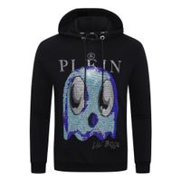 Plein Bear Brand Hoodies Sweatshirts دافئة سميكة من النوع الثقيل الهيب هوب الشخصية المميزة PP Skull Pullover Rhinestone Hoodie 21164