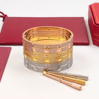Pulseiras de design Pulseira de bracelete de ouro feminino Mens diamante Chave de fenda de pedra de pedra de aço inoxidável Bracelet de luxo de jóias de aço inoxidável
