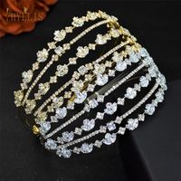 Wedding Hair Jewelry A371 Luxury Zircon Bridal Headband Hand...