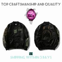 En İyi İşçilik Erkek Ceketler Köpekbalığı Erkek Yıldız Noktaları Tasarımcıları Mağaza Varsity Ortak marka stilisti Fırtına Hayaletleri Askeri Tarz Kamuflaj Ceket Beyzbol Giyim J1-17