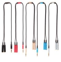 3,5 mm de cabo est￩reo de ￡udio macho para 2 adaptadores f￪meas conversores de micritadores de fone de ouvido para laptop de computador para fones de ouvido