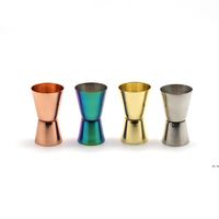 Edelstahlweinmessung polierter Doppelkopf-Tasse Multifunktionsstange Ounce Shaker Cup 4 Farben Barwerkzeuge RRB16235