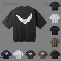 Designer Kanyes Classic Wests camiseta Party Party Paz Paz Dove Impresso ￁gua de lavar ￡gua curta