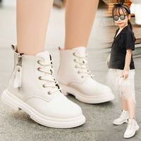 Botas para meninas Sapatos infantis 2021 Boot de outono Inverno Fashion Boys Leather Anti-Slip Casual Botas de tornozelo curto Y2210