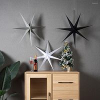 Weihnachtsdekorationen 60 cm sieben Winkel hängende Papierstern Laternendekor Ornamente Lochjahr für Zuhause
