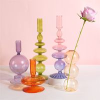 Kerzenhalter Nordic Glass Party Vase Home Decoration Stick zum Geburtstag Wendhalter Wachs Portavelas Dekor 221013