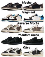Air Authentic 1 Low OG Black Phantom Basketball Shoes Travis...