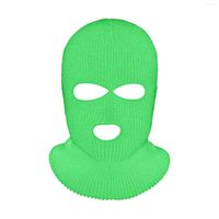 Bandanas Cubierta de cara completa Cubierta de skimask de invierno para hombres El cuello tejido Mantenga el c￡lido de prevenir la congelaci￳n 3 agujeros