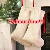 Sublimação em branco sack sack bgas de natal decoração impressão de meias de linho de lençóis de cordas drawtring crianças crianças personalizadas diy fy5024 por atacado