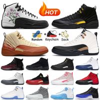 2021 Con calcetines Nike Air Jordan 12 Jumpman 12 Zapatillas de baloncesto para hombre 12s Twist Mujeres Dark Concord Reverse Flu Game Zapatillas de deporte Tamaño 47