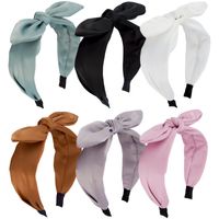 Bandas de cabe￧a Curto para mulheres sem escorregamento faixa de cabe￧a com moda com lindas faixas de cabelo de n￳ de cabe￧a larga garotas Bunny Ears Acess￳rios s￳lidos colo amuif