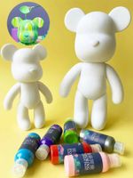 Neuheit Spiele DIY Fluid Bear Skulptur Handarbeit Eltern-Kind-Spielzeug Fluid Violent Bear 23CM Graffiti Malerei Bearbrick Puppe Spielzeug Geschenk Ornamente T221013