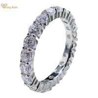 Solitaire Ring Wong Rain 100% 925 STERLING Gümüş Yaratılan değerli değerli taş alyans romantik çift güzel mücevher hediyeleri toptan 221012