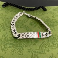 Designer Women G Chain AG925 Identifica￧￣o Bracelet Men Luxurys Designers Bracelets It￡lia Brand Lady S925 Prata Verde L￺cia Green J￳ias de luxo com caixa de presente
