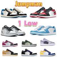 Jumpman 1 Düşük Basketbol Ayakkabıları 1S Retro Koşu Ayakkabı Parçası X Cactus Mocha Bred Toe UNC UNC DUMUZU GRİ Kraliyet Siyah Mahkemesi Mor Mistik Yeşil Erkekler Kadın Sneakers
