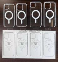 1,8 мм сильные магнитные кристаллические чехлы для iPhone 14 плюс 13 12 Mini 11 Pro Max XS XR x 8 плюс магнитный гибридный защитный защитный телефон с твердым обратным телефоном Прозрачный розничный пакет