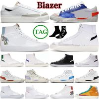Blazer Mid 77 أحذية عارضة خمر بليزرز Jumbo Low Men Women Black White Multi Color Indigo Pine Green University Blue Mens Designer Platform Sneakers