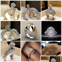 Solitaire Ring Fashion Sier Lated Band Ring для женских женских свадебных колец